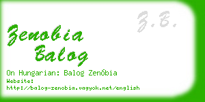 zenobia balog business card
